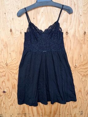 Victoria's Secret 1997 Black Lace Chemise Slip Dress XS NWT VTG